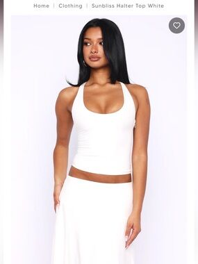 NWT White Fox Boutique White Scoop Neck Halter Tank Top Sz Small